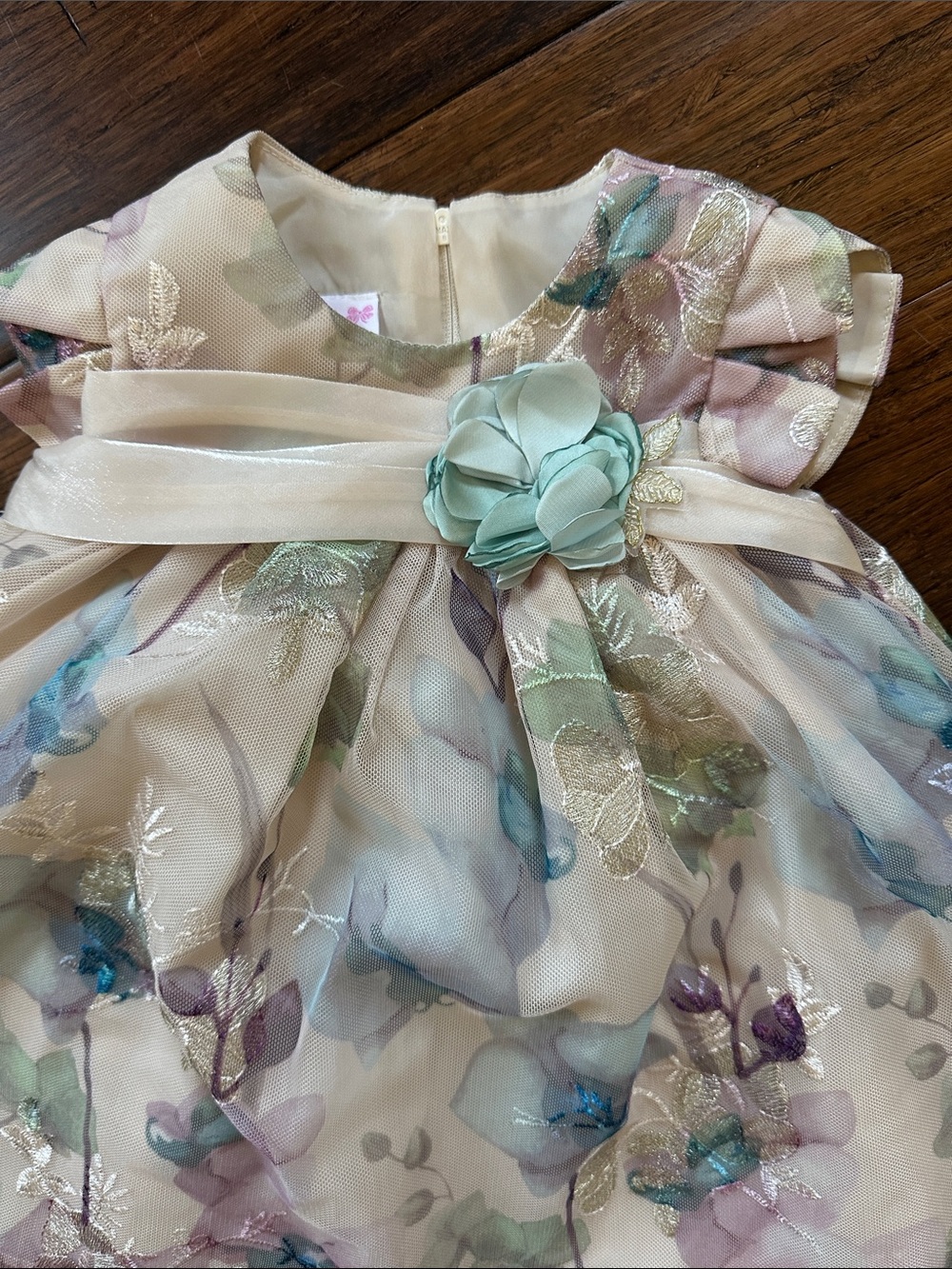 Bonnie Baby Pastel Floral Party Dress in Pink, Blue, Green